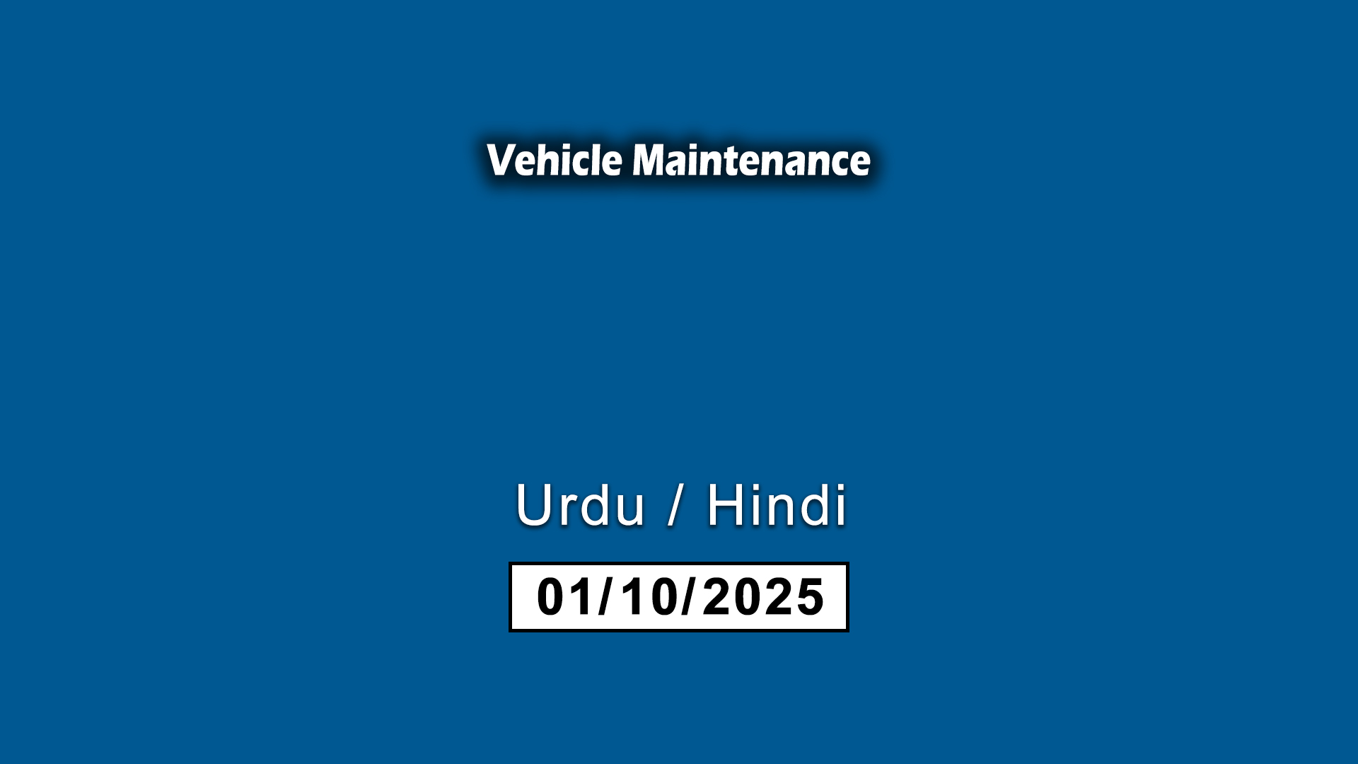 12- Vehicle Maintenance