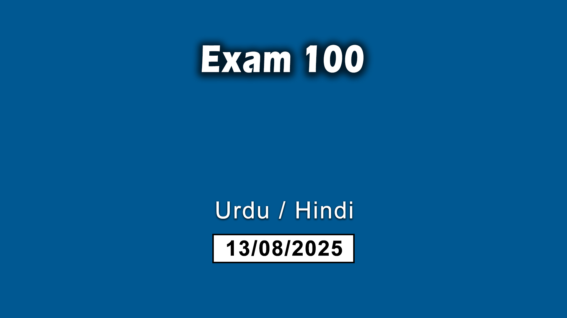 Exam 100