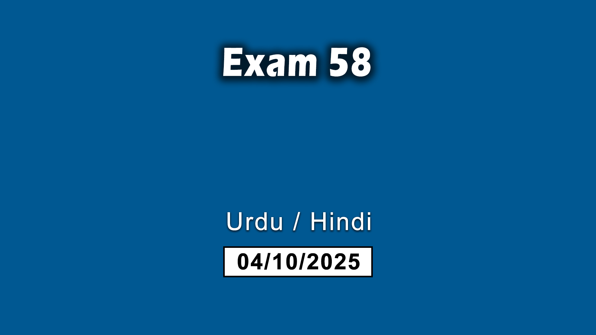 Exam 58