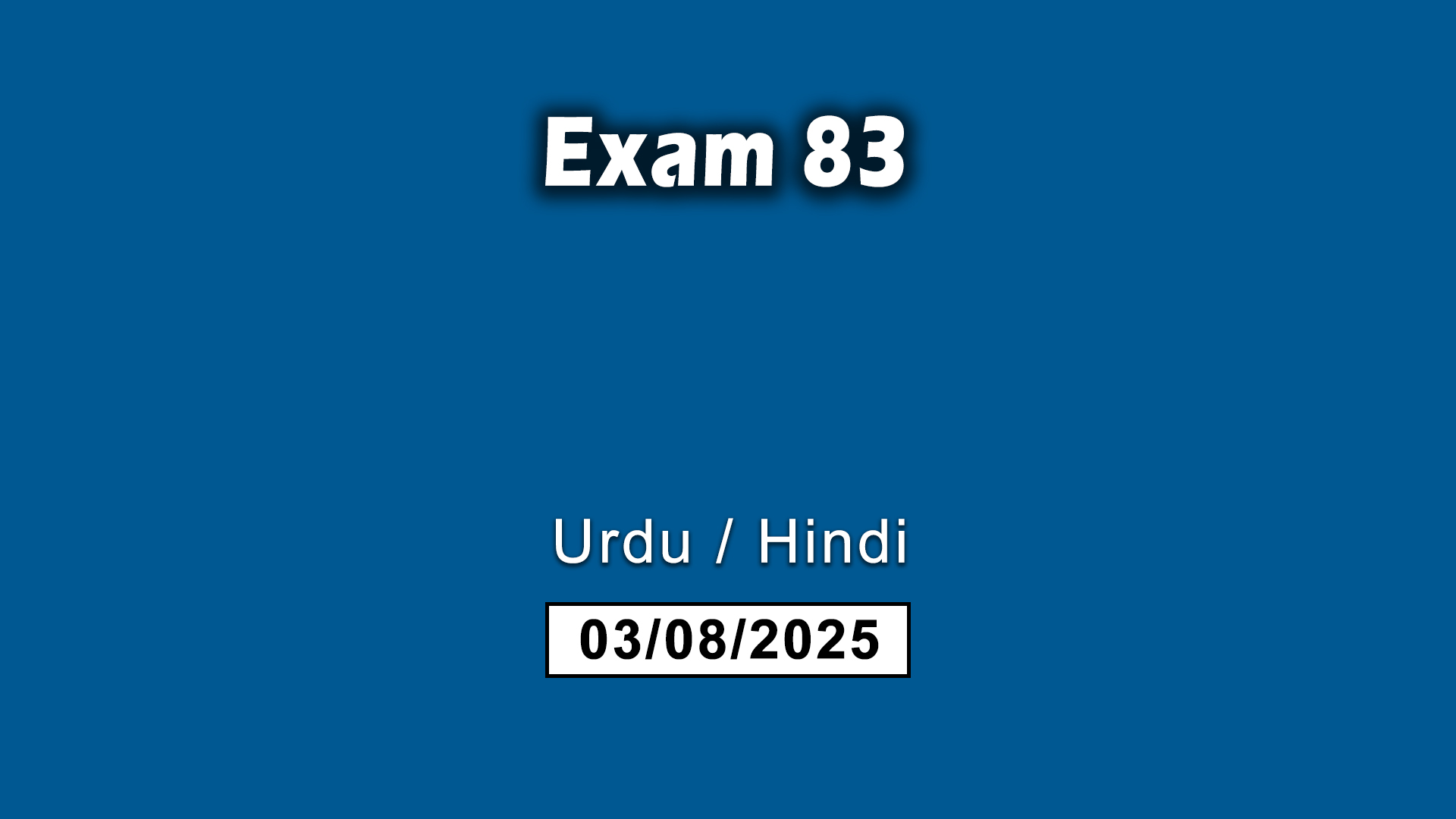 Exam 83